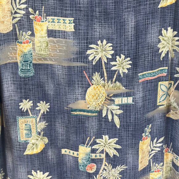 Paradise Collection Hawaiian Shirt Mens Large Blue Tropical Button Front - Picture 5 of 8